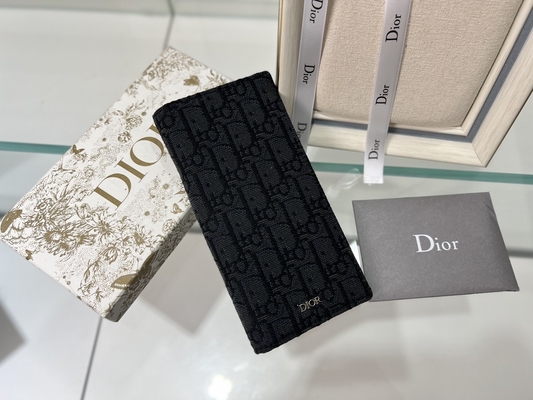 Wytłoczony pionowy portfel CD Christian Dior męski zapinany na zamek