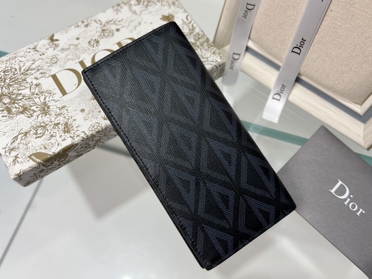 Wytłoczony pionowy portfel CD Christian Dior męski zapinany na zamek