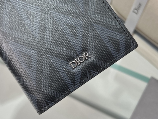 Wytłoczony pionowy portfel CD Christian Dior męski zapinany na zamek