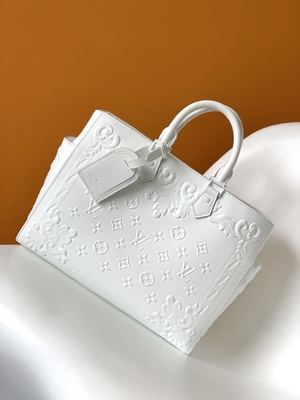 Biała torba z logo Preloved z monogramem Louis Vuitton Sac Plat