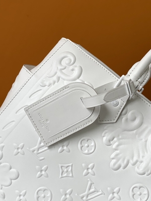 Biała torba z logo Preloved z monogramem Louis Vuitton Sac Plat