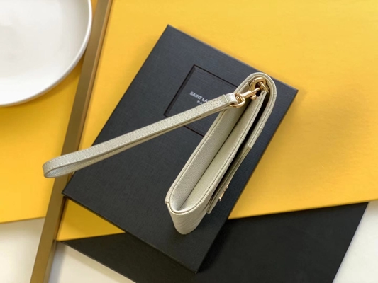 Pikowana skórzana kopertówka Caviar YSL z monogramem
