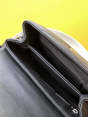 Damska torba na ramię YSL Saint Laurent Cassandra z płótna bawełnianego i karmelowej brązowej skóry cielęcej