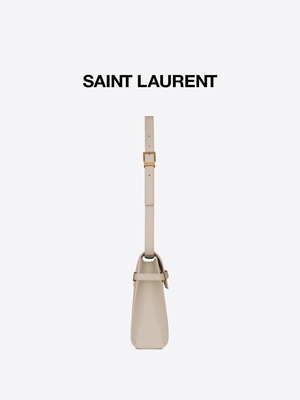 Torba na ramię ODM Mini z logo Saint Laurent, beżowa