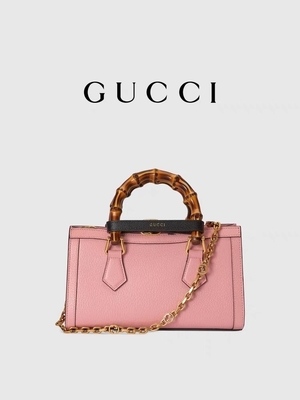 Różowa skórzana torba GG Gucci Diana Bamboo Bag Torebka OEM