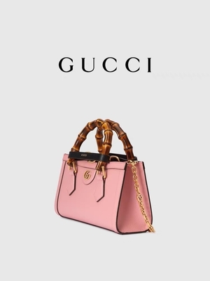 Różowa skórzana torba GG Gucci Diana Bamboo Bag Torebka OEM
