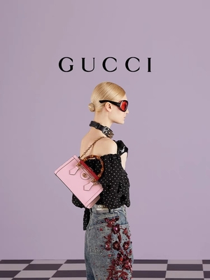Różowa skórzana torba GG Gucci Diana Bamboo Bag Torebka OEM