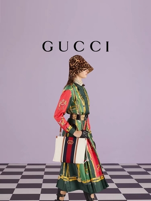 Gucci Biała bawełniana płócienna mini niebieska torba z grubej bawełny w paski Blokada G
