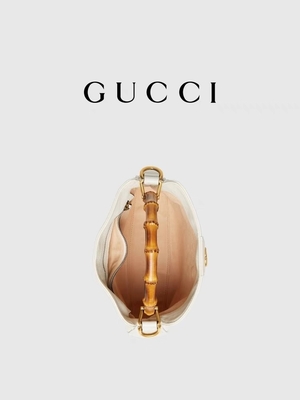 Biała skórzana markowa torba na ramię Gucci Torebka księżnej Diany