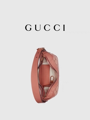 Markowa torba na ramię projektanta Gucci Ophidia mała różowa bawełniana podszewka z płótna GG
