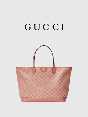 Różowa płócienna Gucci Ophidia GG Średnia torba na ramię do podróży służbowych