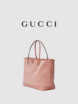Różowa płócienna Gucci Ophidia GG Średnia torba na ramię do podróży służbowych