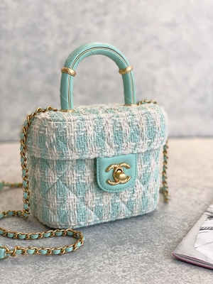 Dziewczęce Monogramy Mini Designer Torebki Chanel Mini Box Bag Zielony Różowy