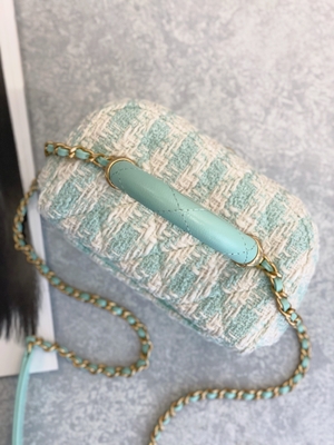 Dziewczęce Monogramy Mini Designer Torebki Chanel Mini Box Bag Zielony Różowy