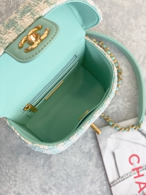 Dziewczęce Monogramy Mini Designer Torebki Chanel Mini Box Bag Zielony Różowy
