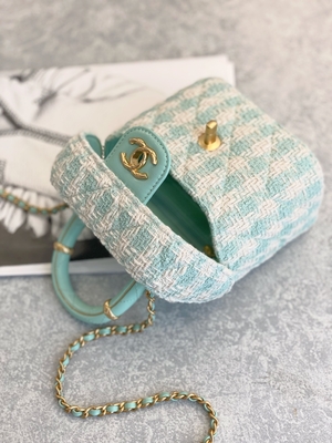 Dziewczęce Monogramy Mini Designer Torebki Chanel Mini Box Bag Zielony Różowy