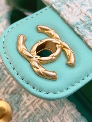 Dziewczęce Monogramy Mini Designer Torebki Chanel Mini Box Bag Zielony Różowy