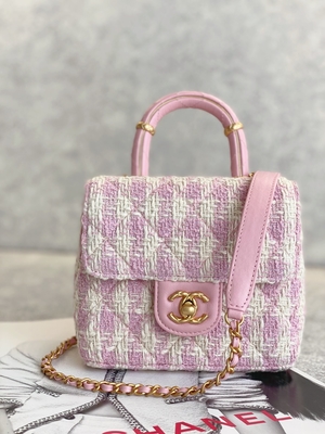 Dziewczęce Monogramy Mini Designer Torebki Chanel Mini Box Bag Zielony Różowy