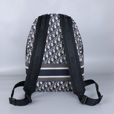 Designerski mały plecak Diortravel Niebieski Dior Oblique Jacquard