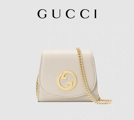 Białe skórzane niestandardowe markowe torby Średnia torebka Gucci Blondie