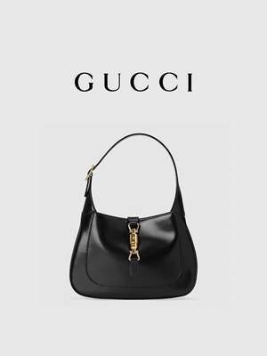 Czarna skórzana torba Jackie z 1961 r. Gucci Time Honored Classic Golden Accessories