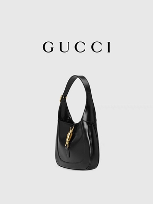 Czarna skórzana torba Jackie z 1961 r. Gucci Time Honored Classic Golden Accessories