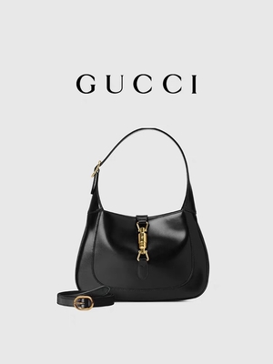 Czarna skórzana torba Jackie z 1961 r. Gucci Time Honored Classic Golden Accessories