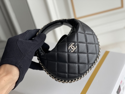 Ap3095 Czarna torebka Chanel z klapką z czarnej mini torebki na monety 20 cali