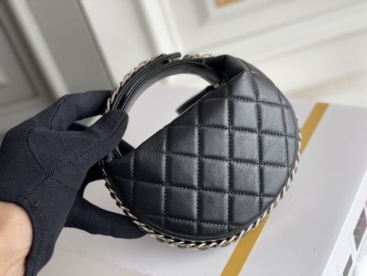 Ap3095 Czarna torebka Chanel z klapką z czarnej mini torebki na monety 20 cali
