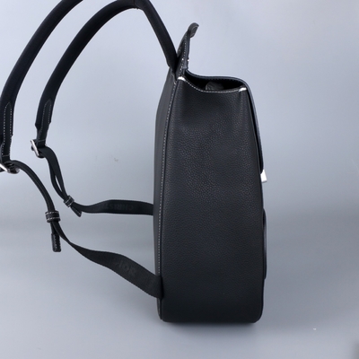Męskie Essentials Christian Dior Gallop Plecak Czarna skóra cielęca ziarnista