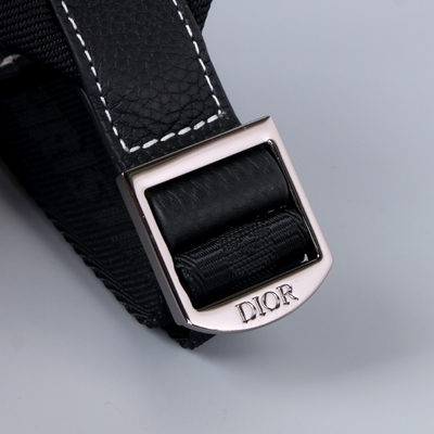 Męskie Essentials Christian Dior Gallop Plecak Czarna skóra cielęca ziarnista