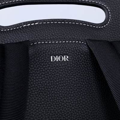 Męskie Essentials Christian Dior Gallop Plecak Czarna skóra cielęca ziarnista