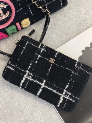 Chanel 2022 Niestandardowe markowe torby Sotheby's Tweedowa torba plażowa FW Rainbow Tote