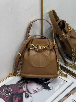 Wytłaczana torba C'est Dior Gold Saddle CD Christian Dior Torba sportowa Skóra cielęca