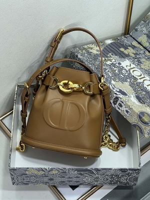 Wytłaczana torba C'est Dior Gold Saddle CD Christian Dior Torba sportowa Skóra cielęca