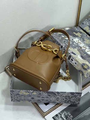 Wytłaczana torba C'est Dior Gold Saddle CD Christian Dior Torba sportowa Skóra cielęca