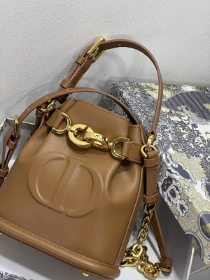 Wytłaczana torba C'est Dior Gold Saddle CD Christian Dior Torba sportowa Skóra cielęca