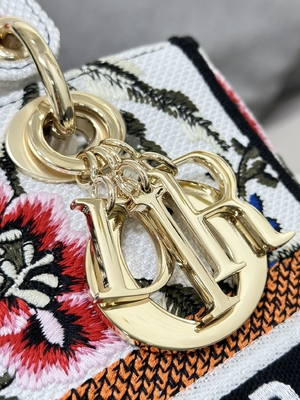 Wielokolorowe torby Petites Fleurs z logo Dior Medium D Lite Bag