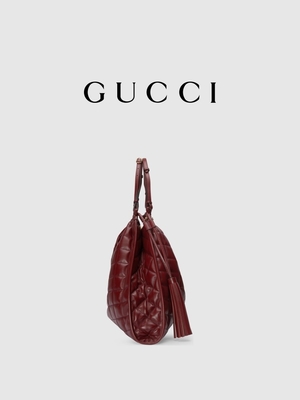 6-calowa szkarłatna skórzana tapicerka Preloved Markowa torba Diana Gucci Torebka