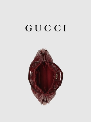 6-calowa szkarłatna skórzana tapicerka Preloved Markowa torba Diana Gucci Torebka