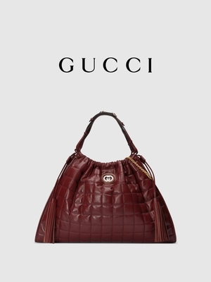 6-calowa szkarłatna skórzana tapicerka Preloved Markowa torba Diana Gucci Torebka