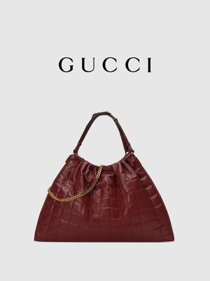 6-calowa szkarłatna skórzana tapicerka Preloved Markowa torba Diana Gucci Torebka